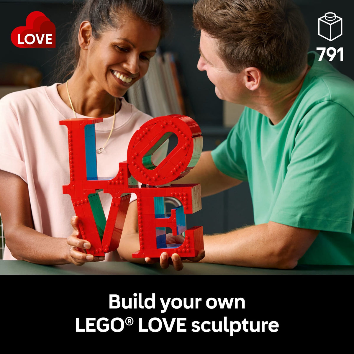 LEGO Art Love Collectible Building Set - DIY Kit for Adults, Ages 18+ - Gifts for Birthdays - Home Decor to Display on Table - 31214